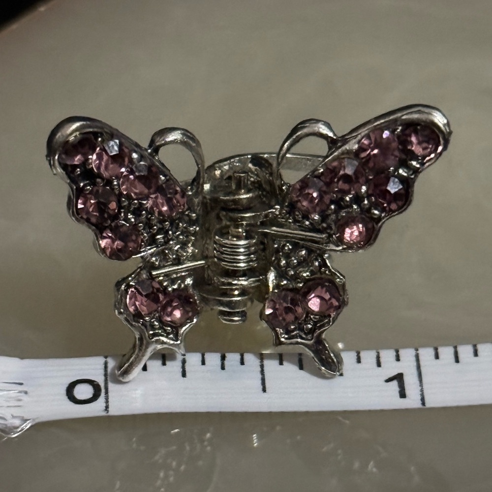 Mini Rhinestone Butterfly Hair Clip New - Picture 4 of 4